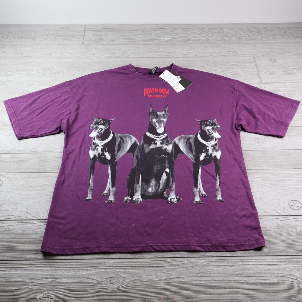 NWT Death Row Records Urban Outfitters Doberman Graphic Tee Men's M Purple